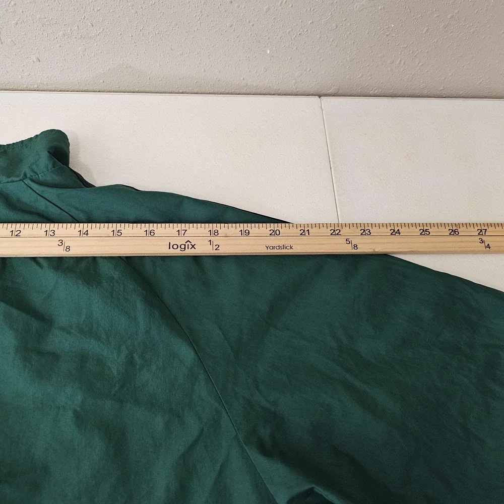 Adidas Jacket Mens Medium Green Full Zip Windbreaker Three Stripes Athletic Logo